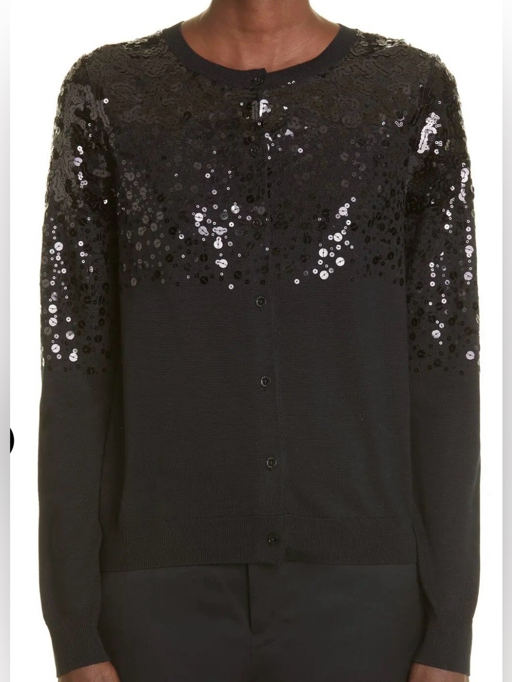 Carolina Herrera Black Sequin Cardigan ( authentic)